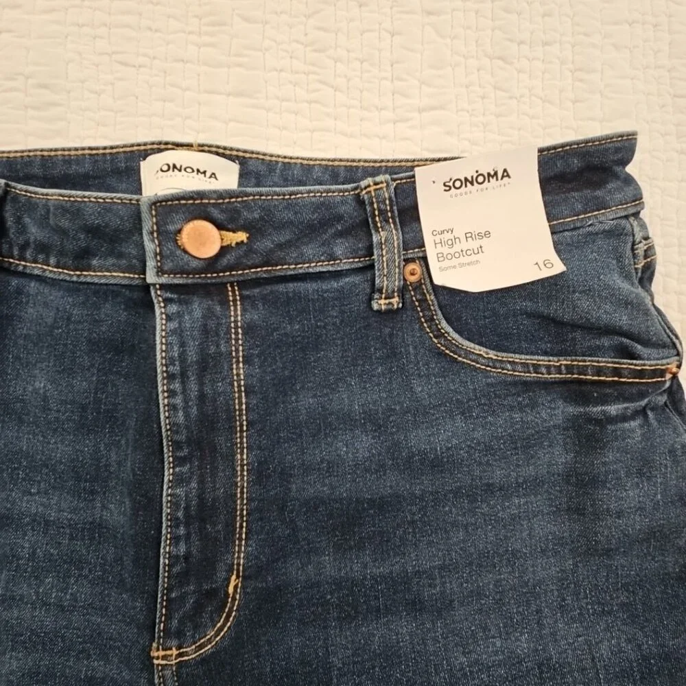 SO Goods for Life Jeans Women's 16 (36x30) NWT Dark Wash Curvy Bootcut High Rise